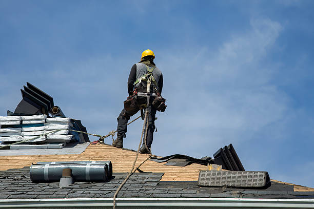 Professional Gutter Installation technician working in Lawrence, MS